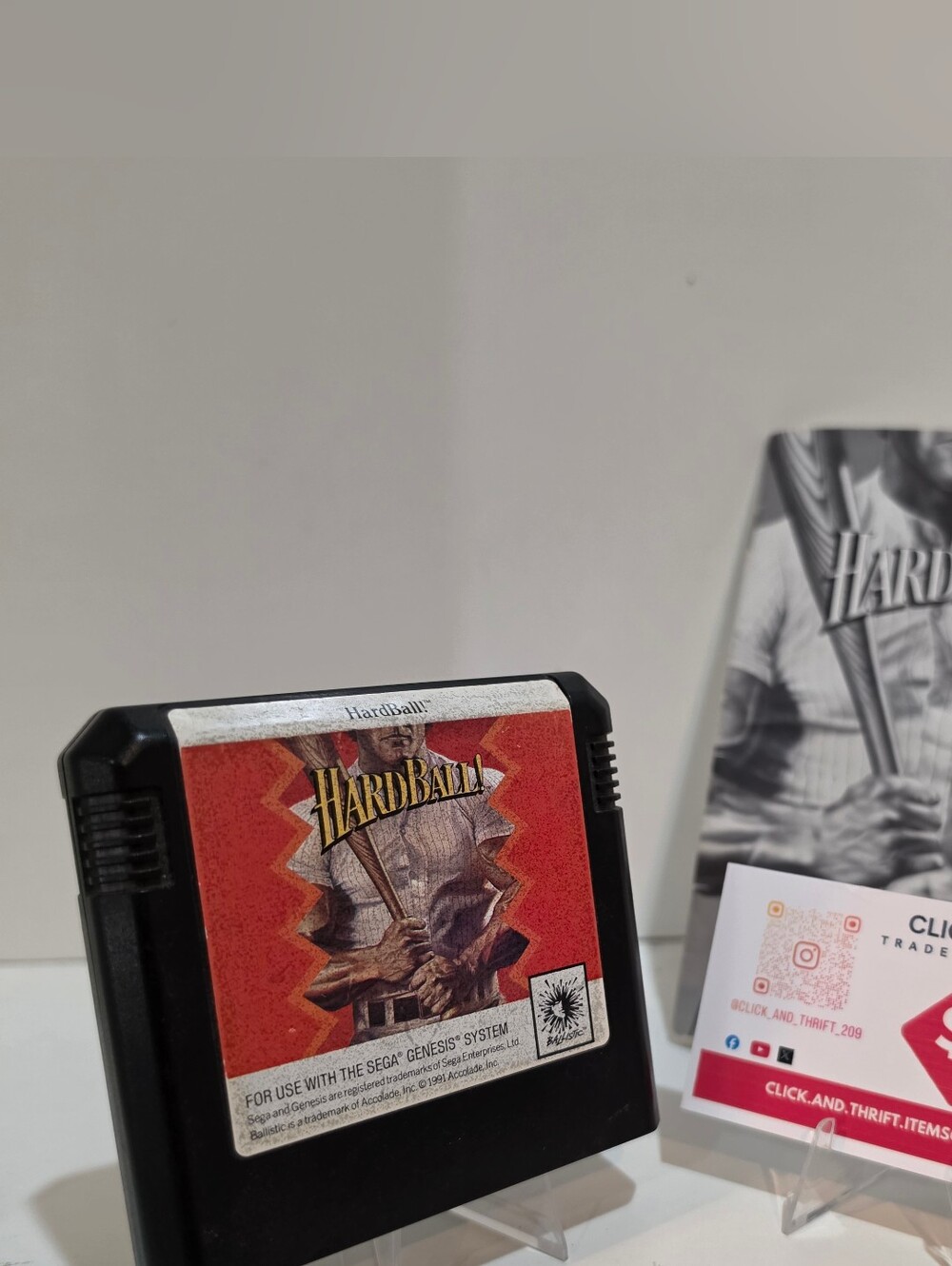 1991 Sega Genesis Hardball Accolade Game & Manual
